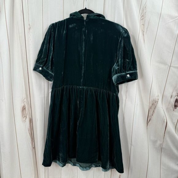 ModCloth Women’s 16 Green Velvet Retro Shirt Dress New - Picture 5 of 6